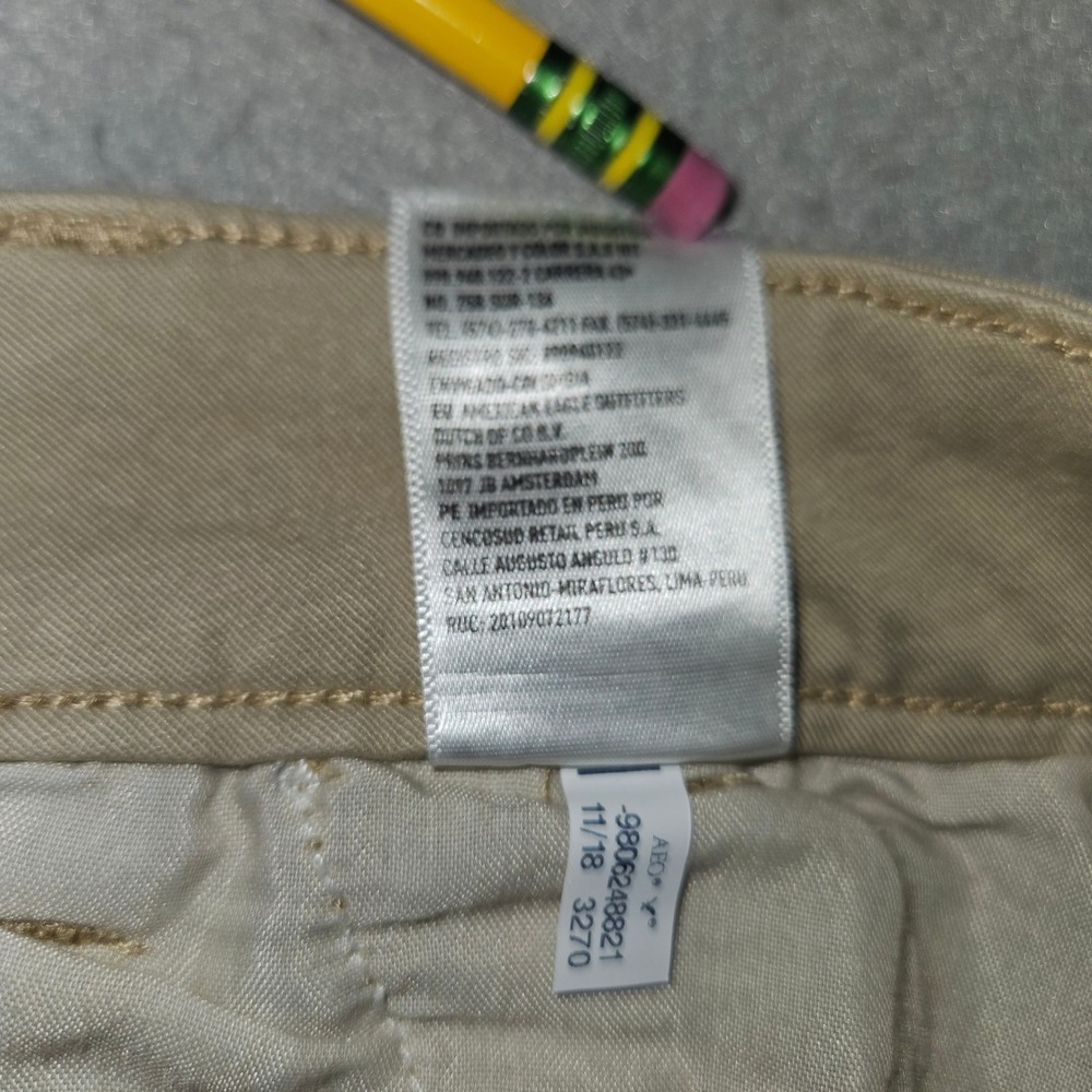 American Eagle Artist Flare Khaki Super Stretch Pants Tan Sz 8 Long - Picture 7 of 8